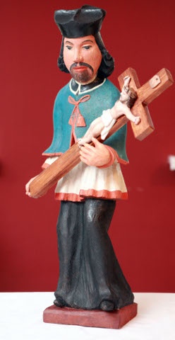 Odrestaurowana figura z końca XVIII wieku z miejscowości Wichliwy.