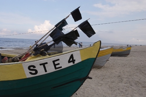 Łodzie rybackie na plaży