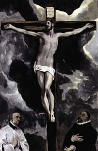 Chrystus na krzyżu adorowany przez donatorów