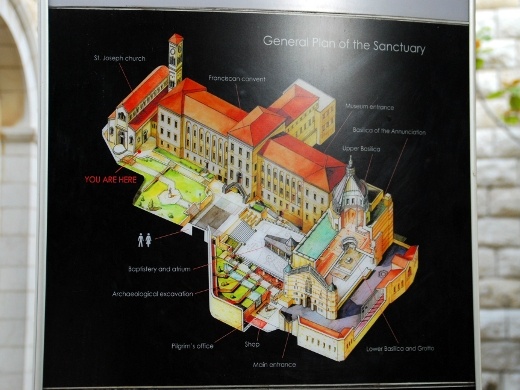 Plan Bazyliki Zwiastowania i jej otoczenia