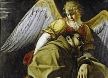 Św. Franciszek podtrzymywany przez anioła