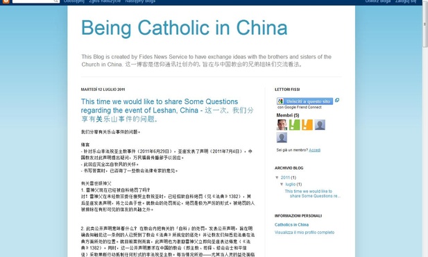 Blog dla chińskich katolików