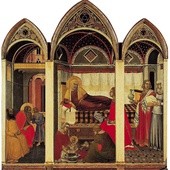 Pietro Lorenzetti „Narodziny Maryi” tempera na desce, 1342 Muzeum Katedralne, Siena