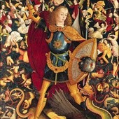 Mistrz z Zafra, „Św. Michał Archanioł”, olej i tempera na desce, 1495–1500 Muzeum Prado, Madryt