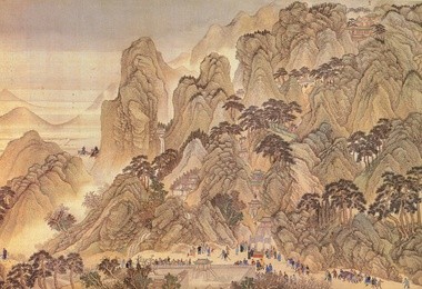 Vang Hui (1632–1717), „Podróż cesarza Kangxi”, malowidło na jedwabiu 1691–1698
