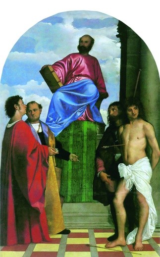 Tycjan (Tiziano Vecellio), „Święty Marek na tronie wśród świętych”