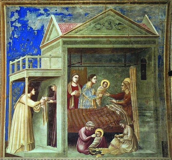 Giotto di Bondone, „Narodziny Maryi” 