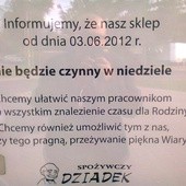 Nie handlują w niedzielę