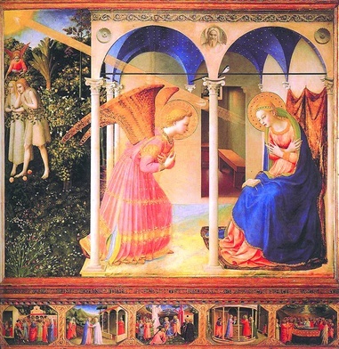 Guido di Pietro da Mugello zwany Fra Angelico, "Zwiastowanie", tempera na desce, 1435–1445, Muzeum Prado (Madryt)