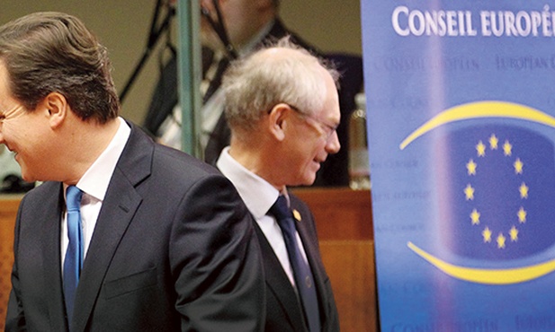 Drogi unijnych przywódców rozchodzą się coraz bardziej. Na zdjęciu Herman van Rompuy i David Cameron  – szef Rady Europejskiej i brytyjski premier reprezentują odmienne wizje integracji. 