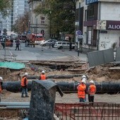 Awaria na budowie metra przy stacji Metro Świętokrzyska.