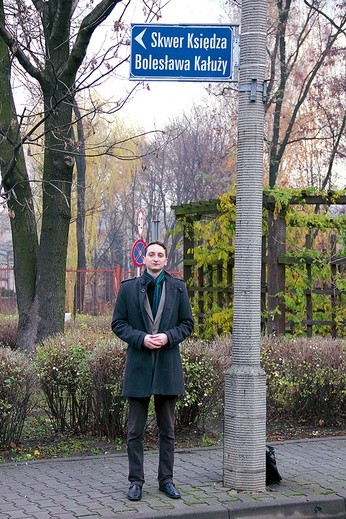   Marek Nowara, przewodniczący Rady Jednostki Pomocniczej nr 11, przy skwerze ks. Bolesława Kałuży