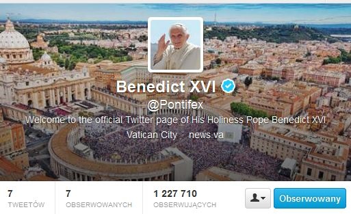 Twitter papieża niezwykle popularny