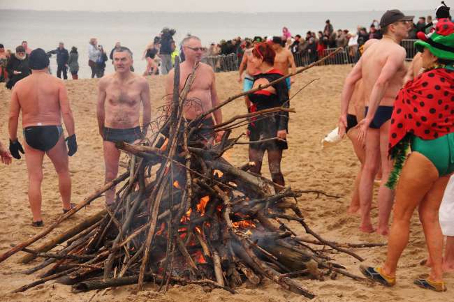 Powitanie nowego roku na plaży