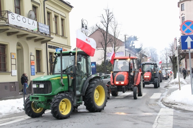 Protest rolników w Nowym Sączu