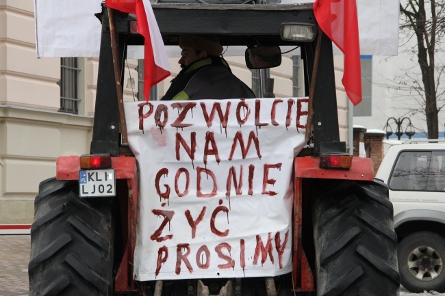 Protest rolników w Nowym Sączu