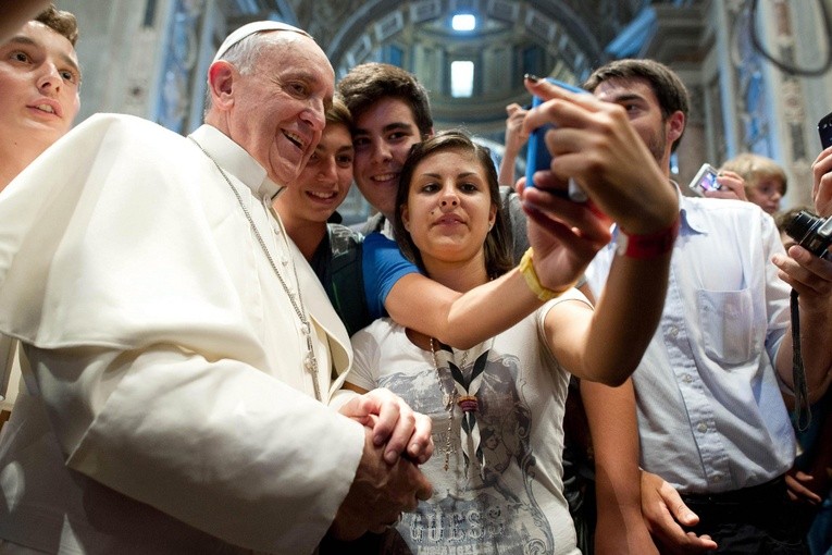 Fotka z papieżem Franciszkiem