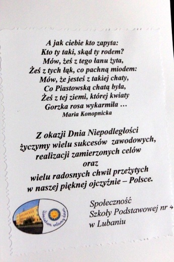 Lubańskie życzenia niepodległościowe