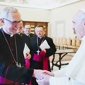 Bp Piotr Libera rozmawiał z papieżem Franciszkiem w czasie audiencji w bibliotece Pałacu Apostolskiego 3 lutego