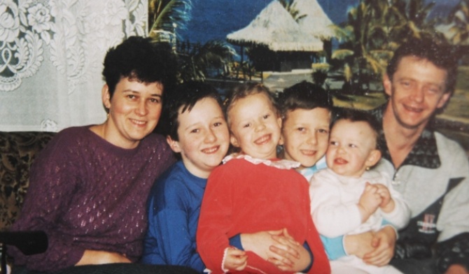 Danuta Korczyk z mężem i dziećmi