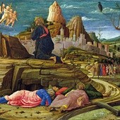 Andrea Mantegna „Modlitwa w Ogrójcu”  olej na desce, ok. 1460 National Gallery, Londyn