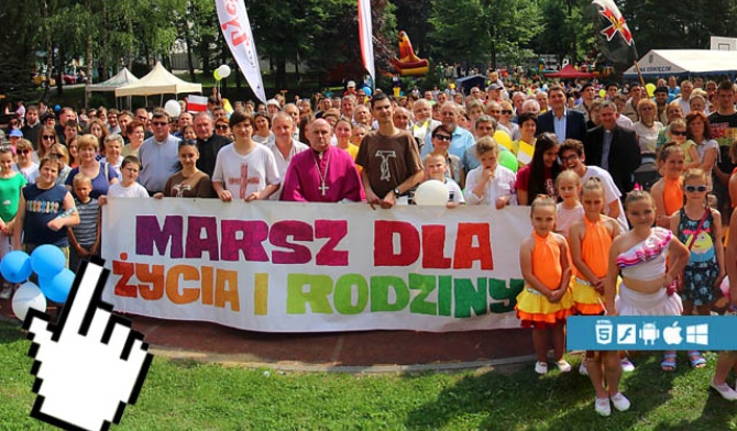 Pamiątkowe zdjęcie panoramiczne uczestników II Marszu dla Życia i Rodziny w Oświęcimiu