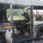 Spłonął autobus w Wodzisławiu Śl. 