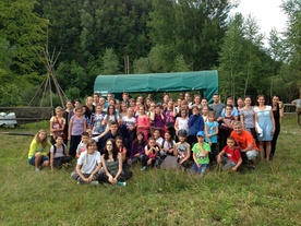 Uczestnicy obozu w Lutowiskach