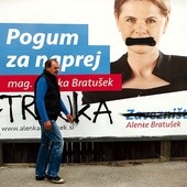 Obywatele na plakatach wyborczych wyrazili swoją dezaprobatę z poziomu elity politycznej Słowenii
