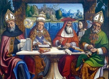 Pier Francesco Sacchi „Czterej doktorzy Kościoła” olej na płótnie, 1516 Luwr, Paryż