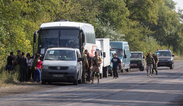 Konwój z Katowic na wschodniej Ukrainie