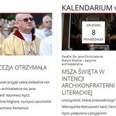  Serwis archidiecezji warszawskiej można znaleźć pod dotychczasowym adresem: archidiecezja.warszawa.pl, a także pod nowym: archwwa.pl. 