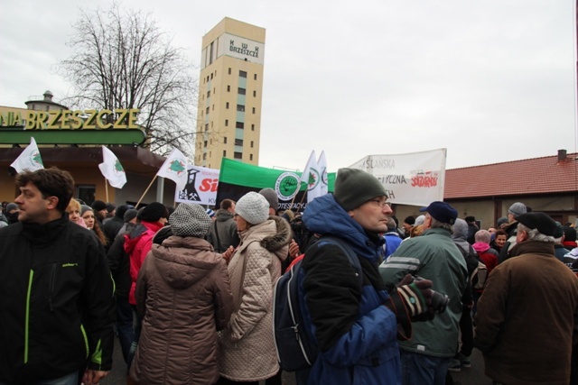 Manifestacja poparcia dla górników kopalni "Brzeszcze"