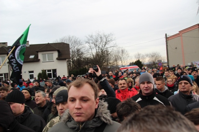 Manifestacja poparcia dla górników kopalni "Brzeszcze"