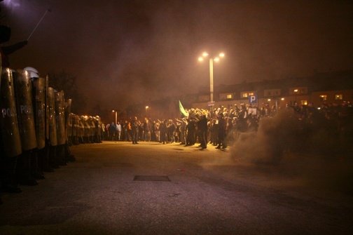 Starcie policji z manifestantami w Zabrzu