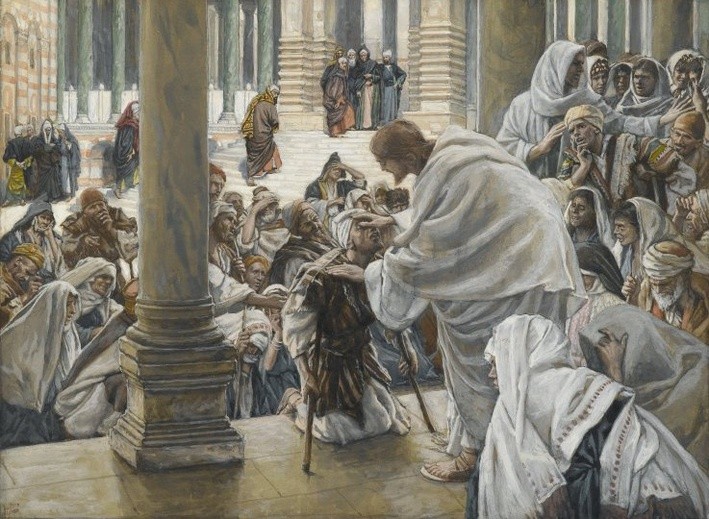 James Tissot "Jezus uzdrawia chromego"