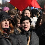 Protest kobiet przed siedzibą JSW