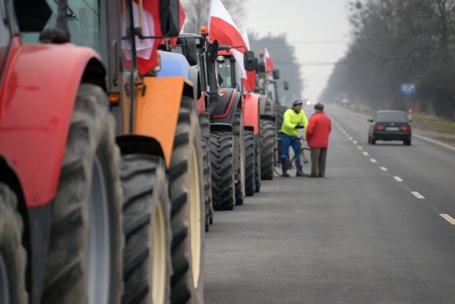 Blokada stoi w Podzagajniku, tuż pod Zwoleniem