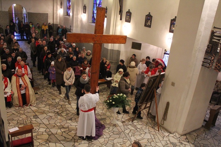 Krzyż ŚDM i ikona Matki Bożej w Wiśle