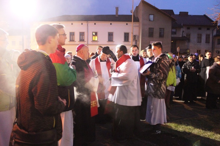 Krzyż ŚDM i ikona Matki Bożej w Żywcu