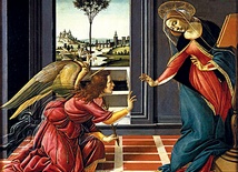 Alessandro di Mariano Filipepi, zwany Sandro Botticelli „Zwiastowanie z Cestello”  tempera na desce, 1489–1490  Galeria Uffizi, Florencja