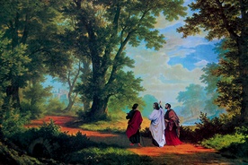  „Droga do Emaus” – oleodruk z XIX w. (kopia obrazu Roberta Zünda, 1877 r.), Pałac Ballestremów w Pławniowicach