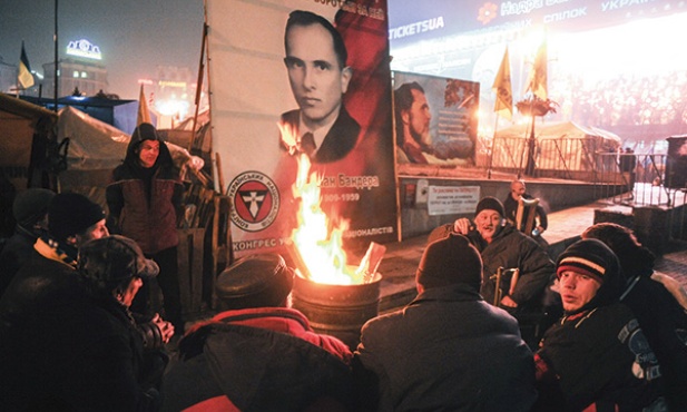 Portret Bandery towarzyszył także protestom na kijowskim Majdanie 
