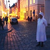 Muzealny śpioch Dobromir wypędzony z domu, tj. z Muzeum Śląska Opolskiego, przez tłum zwiedzających