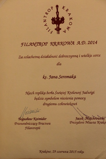 Nagroda Filantropa Krakowa Roku 2014
