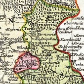 Stare Tarnowice (Alt Tarnowiz) i Tarnowskie Góry (Tarnowiz) na mapie Śląska Johanna Matthiasa Hasego z 1746 r.