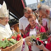  W darach ołtarza rolnicy przynieśli m.in. chleb, warzywa, zioła i kwiaty oraz miód i wino