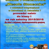 Nabór do niepublicznej szkoły "Wesołe Słoneczko" z odziałami integracyjnymi, Katowice
