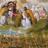 Paolo Caliari, zwany Veronese „Alegoria bitwy pod Lepanto” olej na płótnie, ok. 1572 Gallerie dell’Accademia, Wenecja