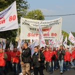 Manifestacja górników pod kopalnią "Brzeszcze"